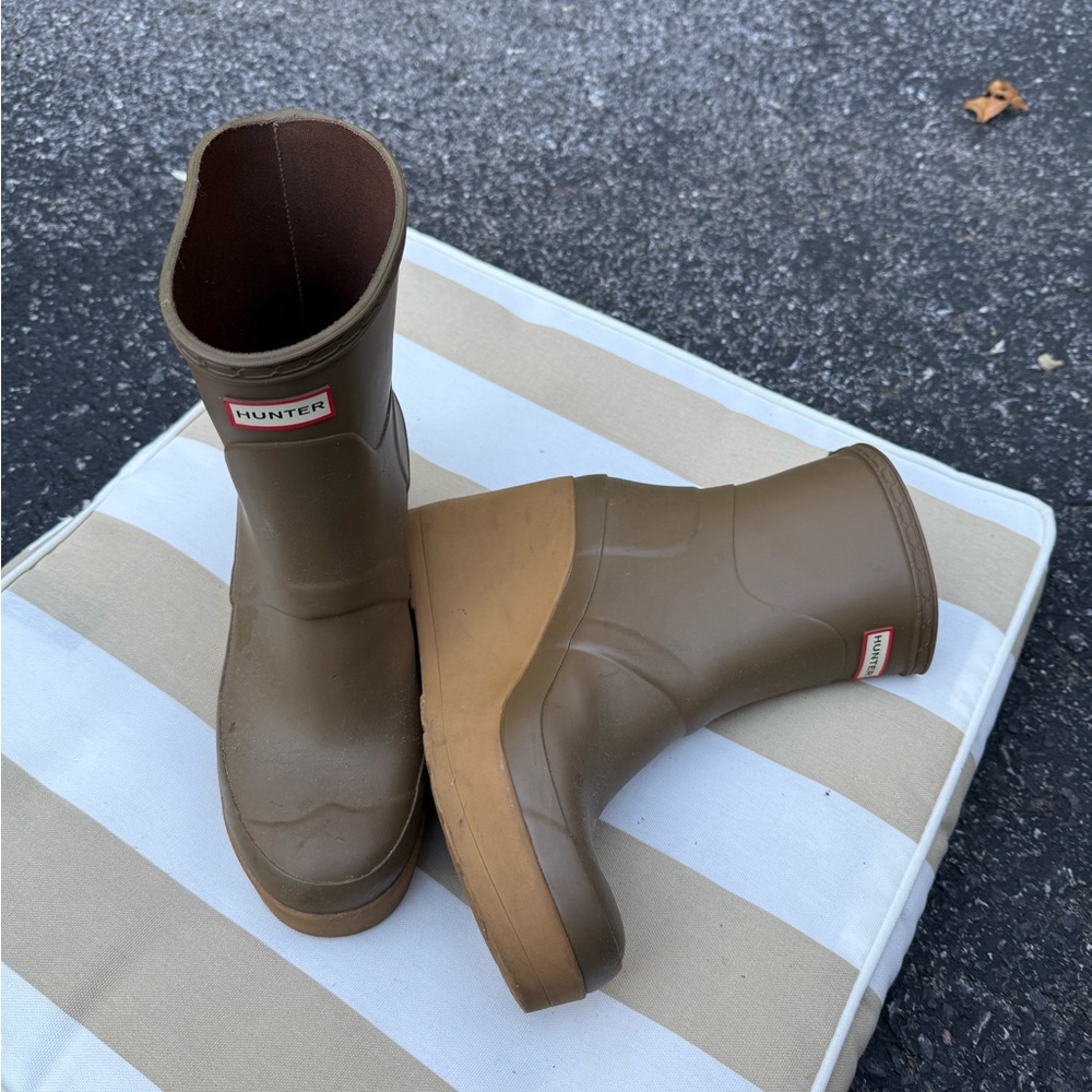 Hunter Olive Green Rubber Boots